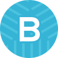 Blue circle with alphabet B 