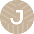 Brown circle with alphabet J