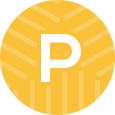 Yellow circle with alphabet P